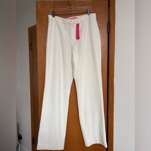 NWT Lilly Pulitzer Malorie high rise stretch pants in Coconut 12
